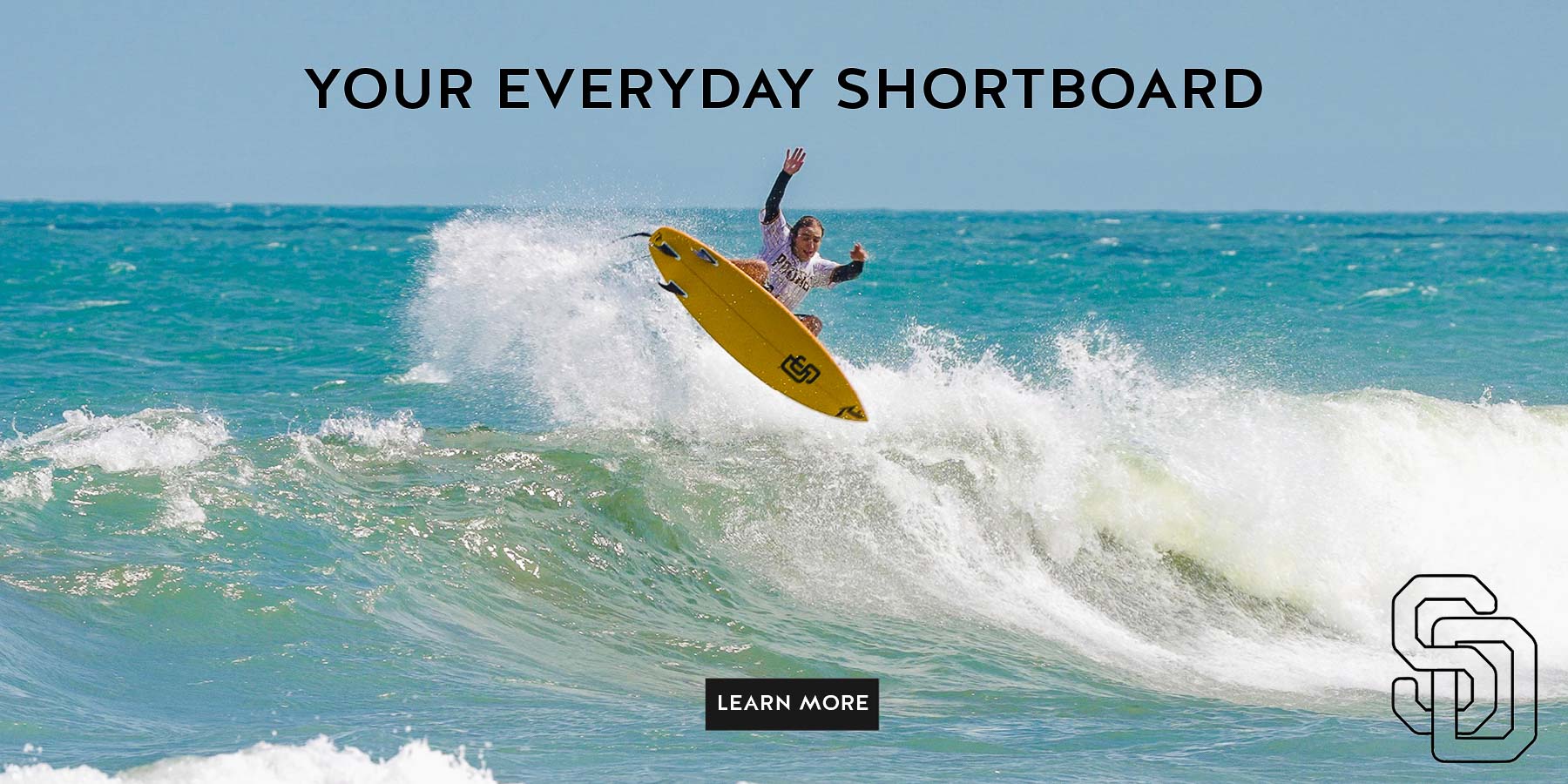 Picture of Jacob Zeke Szekely in the air on his SD Shortboard - Rusty Surfboards