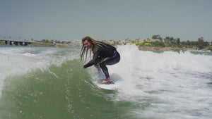 Austin Keen riding his signature Pint wakesurf board - Rusty Wakesurf - In Stock