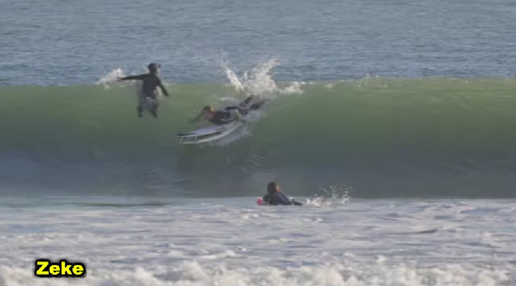 Jacob Zeke Szekely surfing Rincon with board transfer
