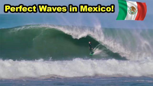 Jacob Zeke Szekely pulling into a big Mexican barrel on his Rusty Surfboard