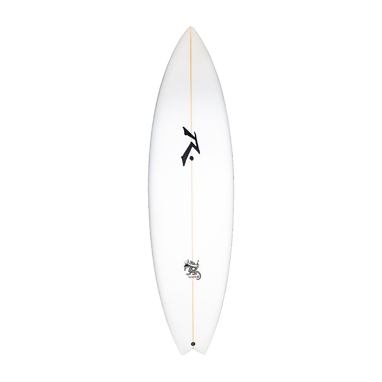 Rick Hamon custom with 5 fins and swallow tail - Deck View - Rusty Surfboards
