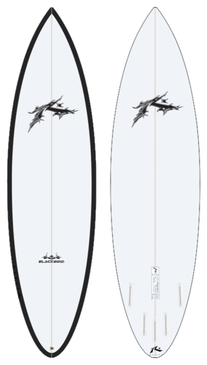 Blackbird 6'6" x 19.63 X 2.6 - 36L, Round Pin, 5x  Futures Fin Boxes, PU - ID: 1100517