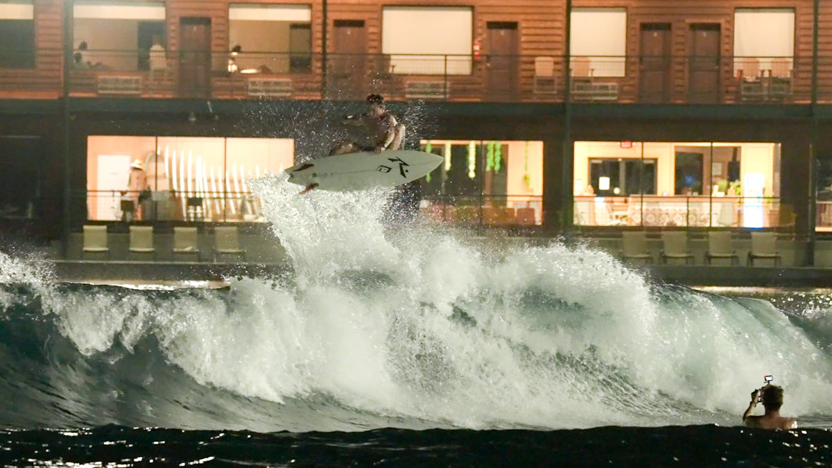 Mick Davey on The Deuce at Waco wave pool.