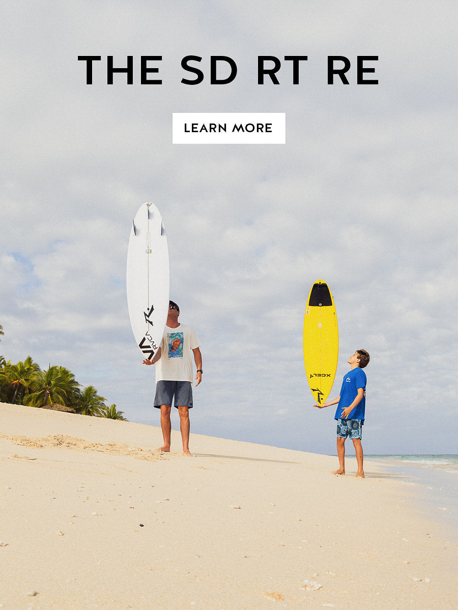 Picture of Mick Davey and Cortez Jernigan in Fiji with their SD RT RE surfboards - mobile