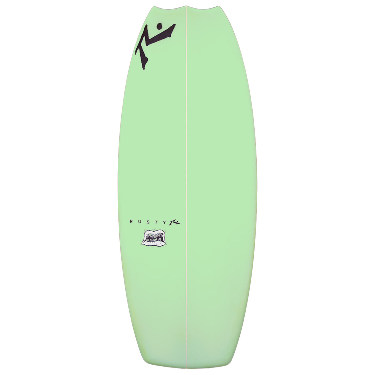 Snaggle Tooth 2.0 Wakesurf Board - Rusty Surfboards - Deck View - Green
