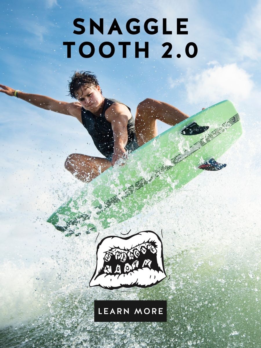 Chad Carslon launching the Snaggle Tooth 2.0 Wakesurf - Rusty Wakesurf - Mobile