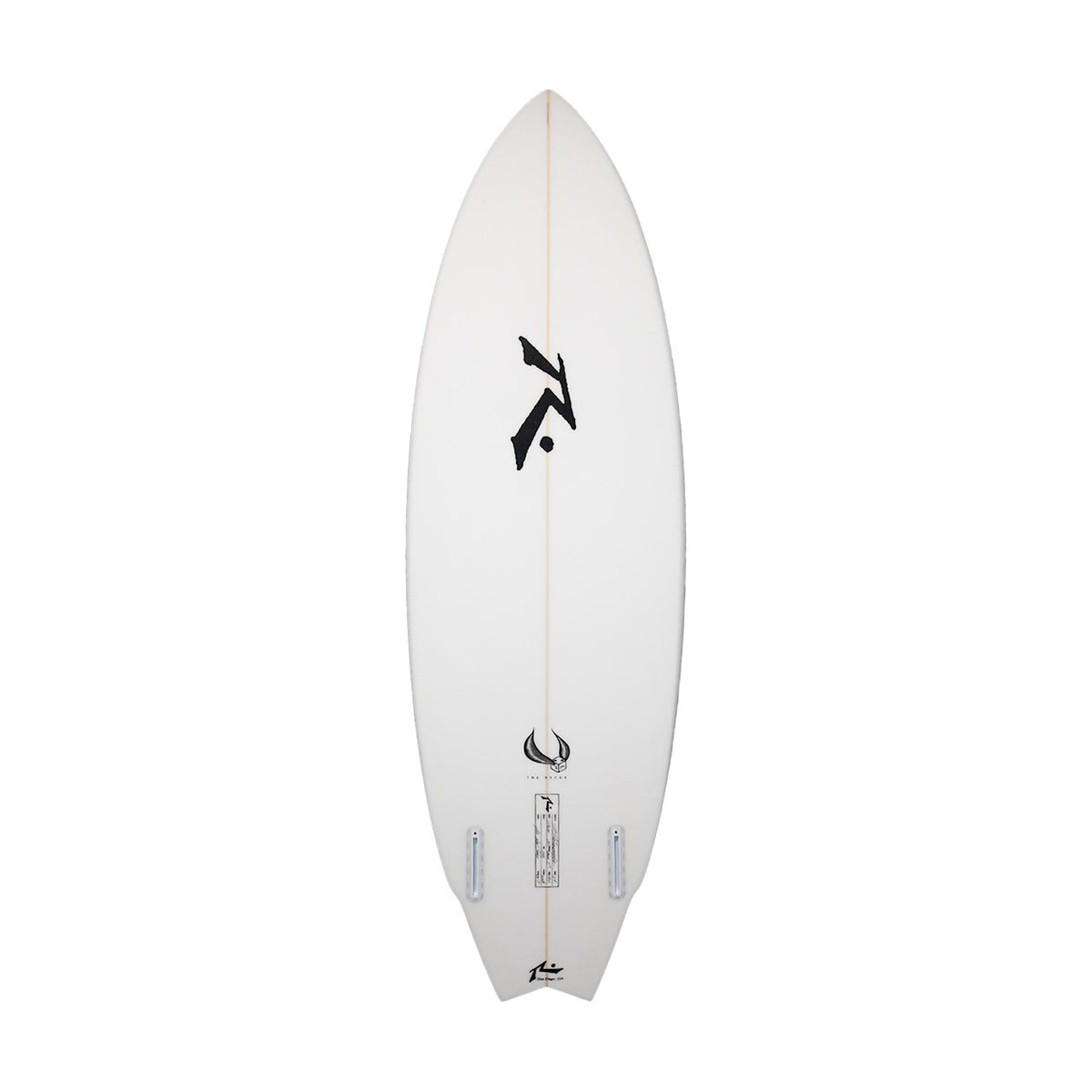The Deuce - In Stock - High Performance Twin Fin - Bottom View - Rusty Surfboards