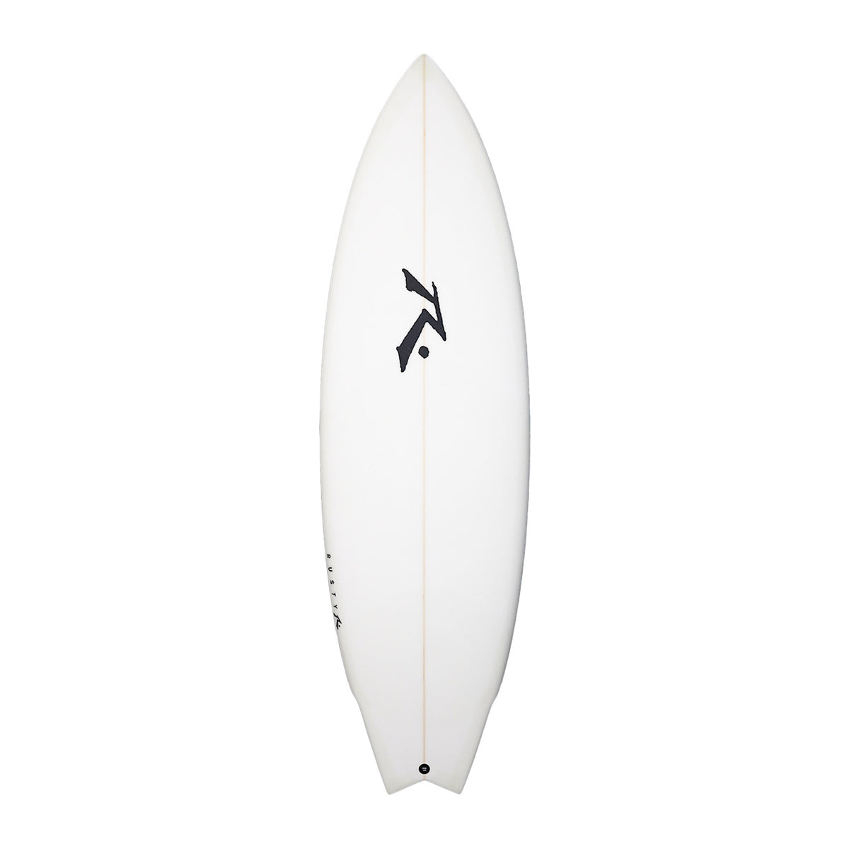 The Deuce - In Stock - High Performance Twin Fin - Deck View - Rusty Surfboards