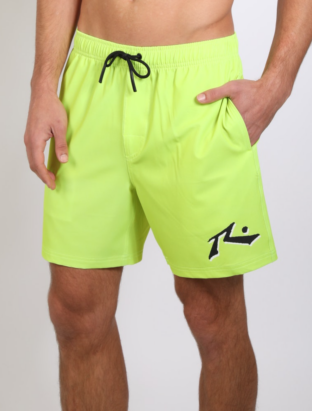 MENS AMPED 17&quot; ELASTIC BOARDSHORT ACID LIME ACID LIME