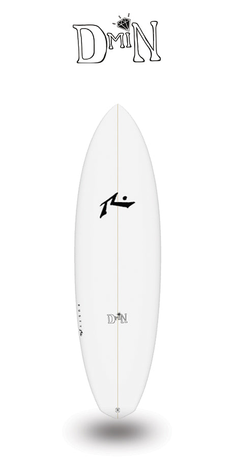 rusty custom D Min surfboard