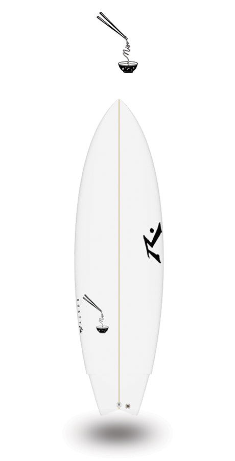 rusty custom Miso surfboard