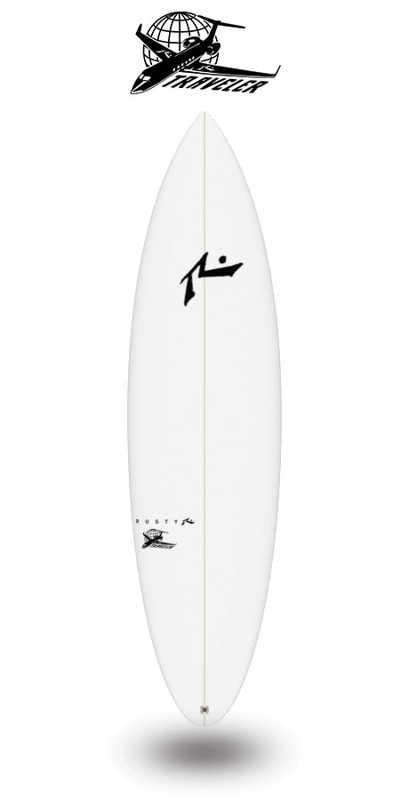 rusty custom New Traveler surfboard