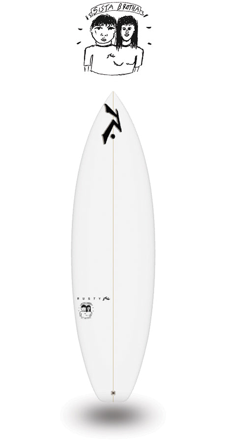 rusty custom Sista Brotha surfboard