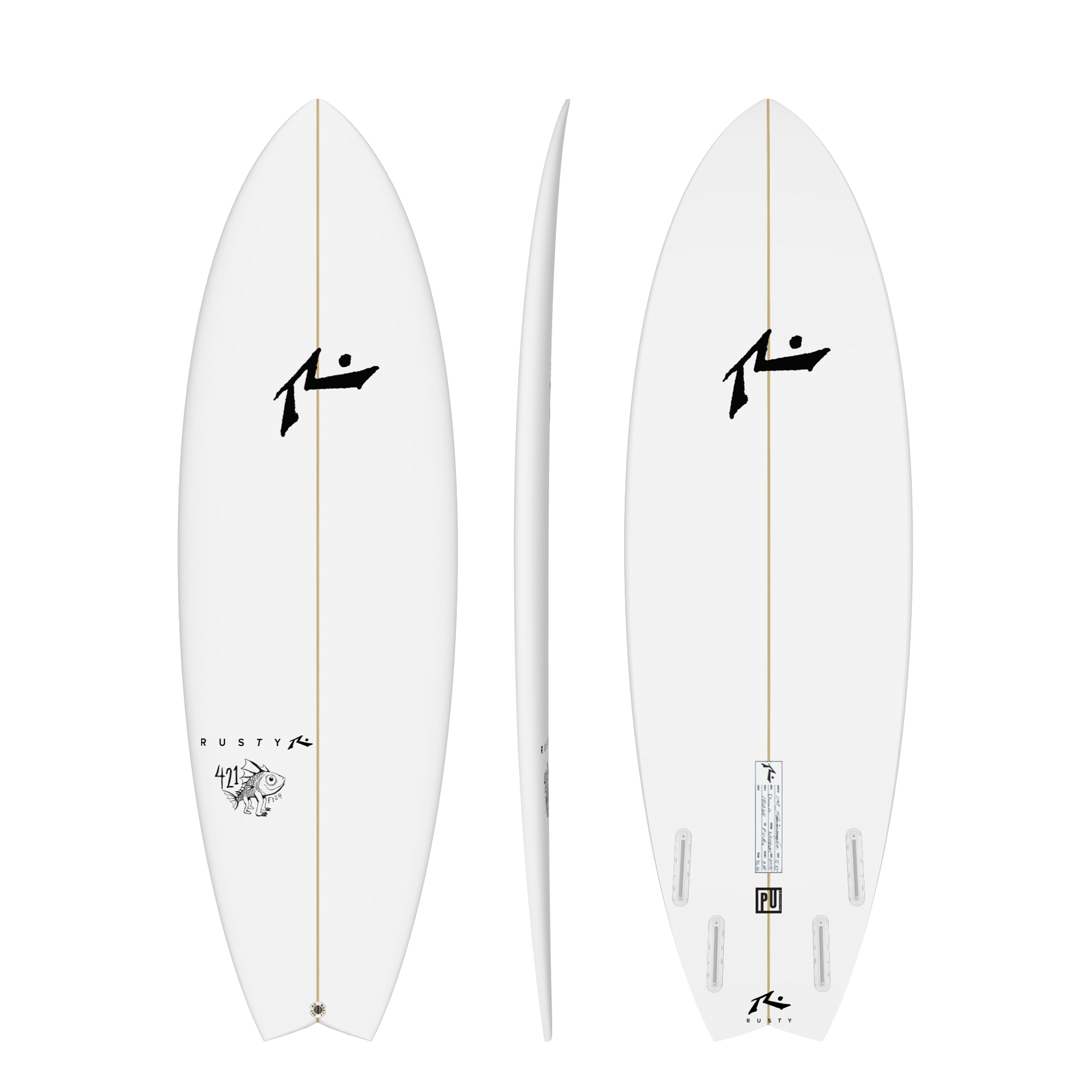 Rusty Surfboards 421 Fish Model