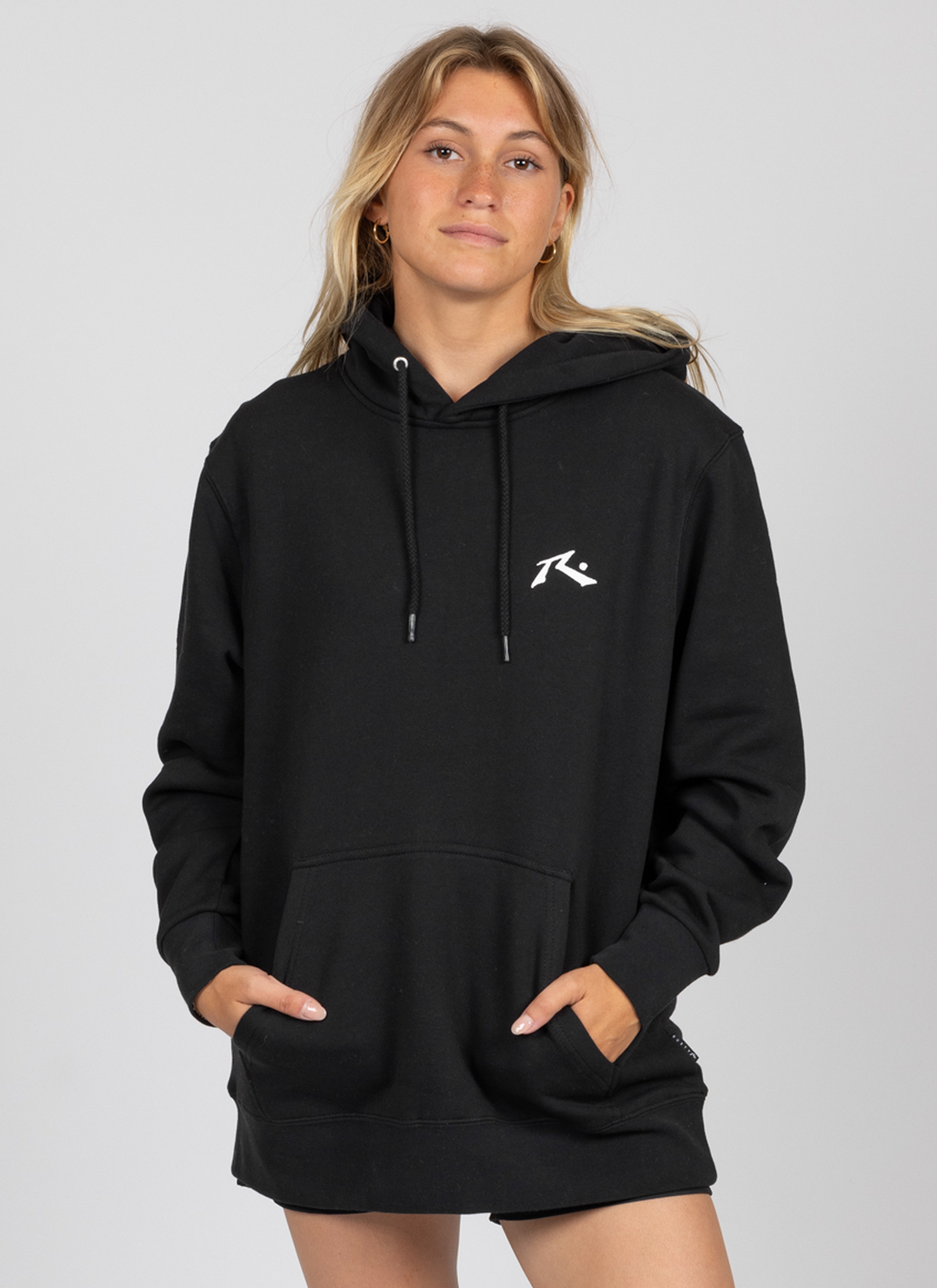 Rusty USA Baseline Boyfriend Fleece Hood Black