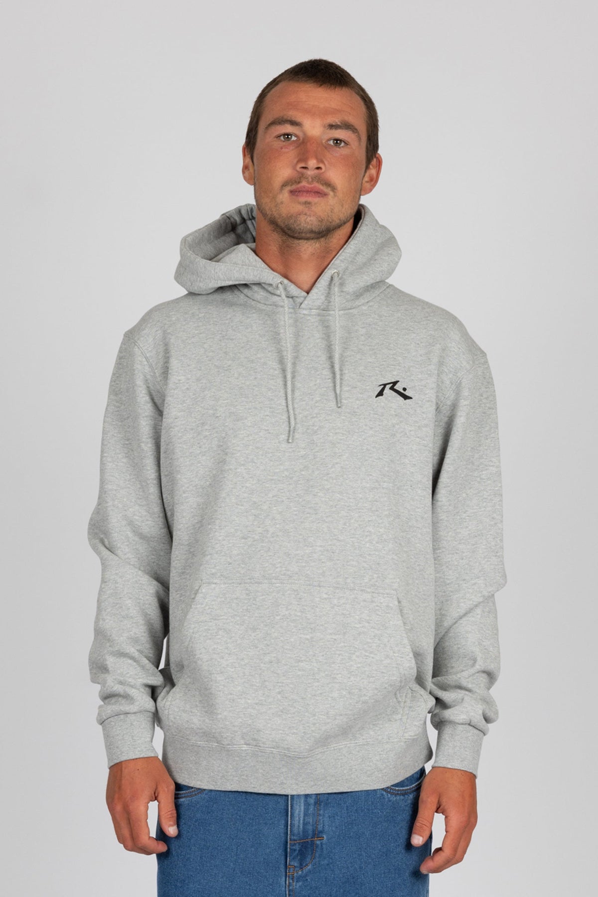 Rusty USA Baseline Fleece Hood Grey Heather