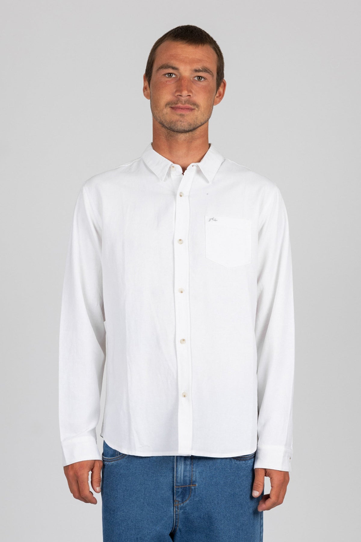 Rusty USA Baseline L/S Shirt White