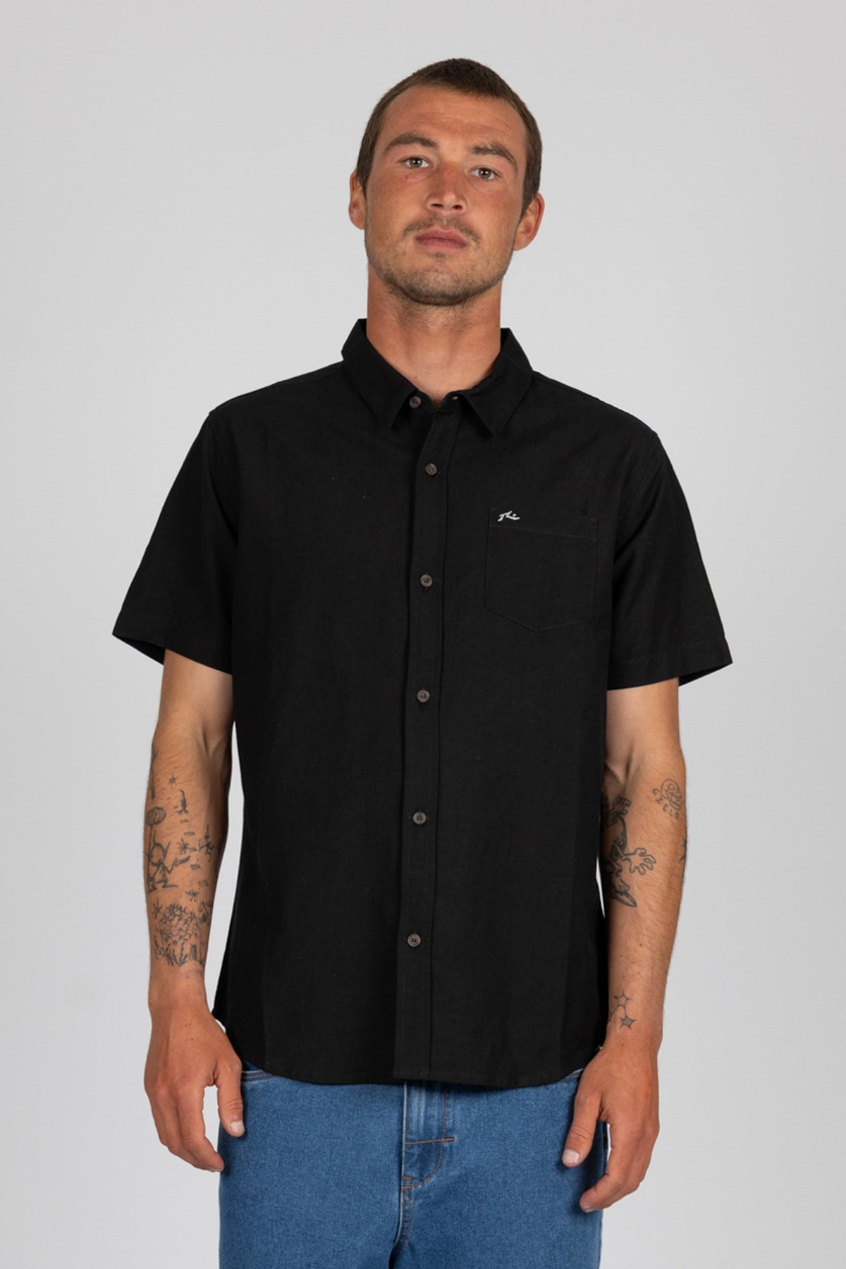 Rusty USA Baseline S/S Shirt Black