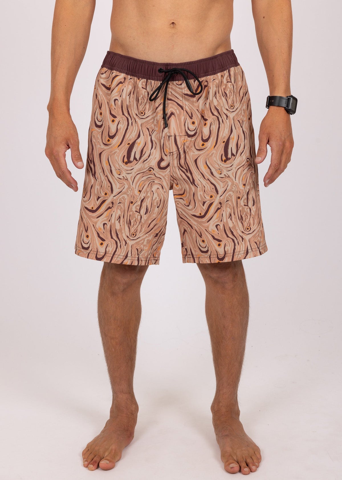 Rusty USA Frontside Elastic Boardshort CHOCOLATE