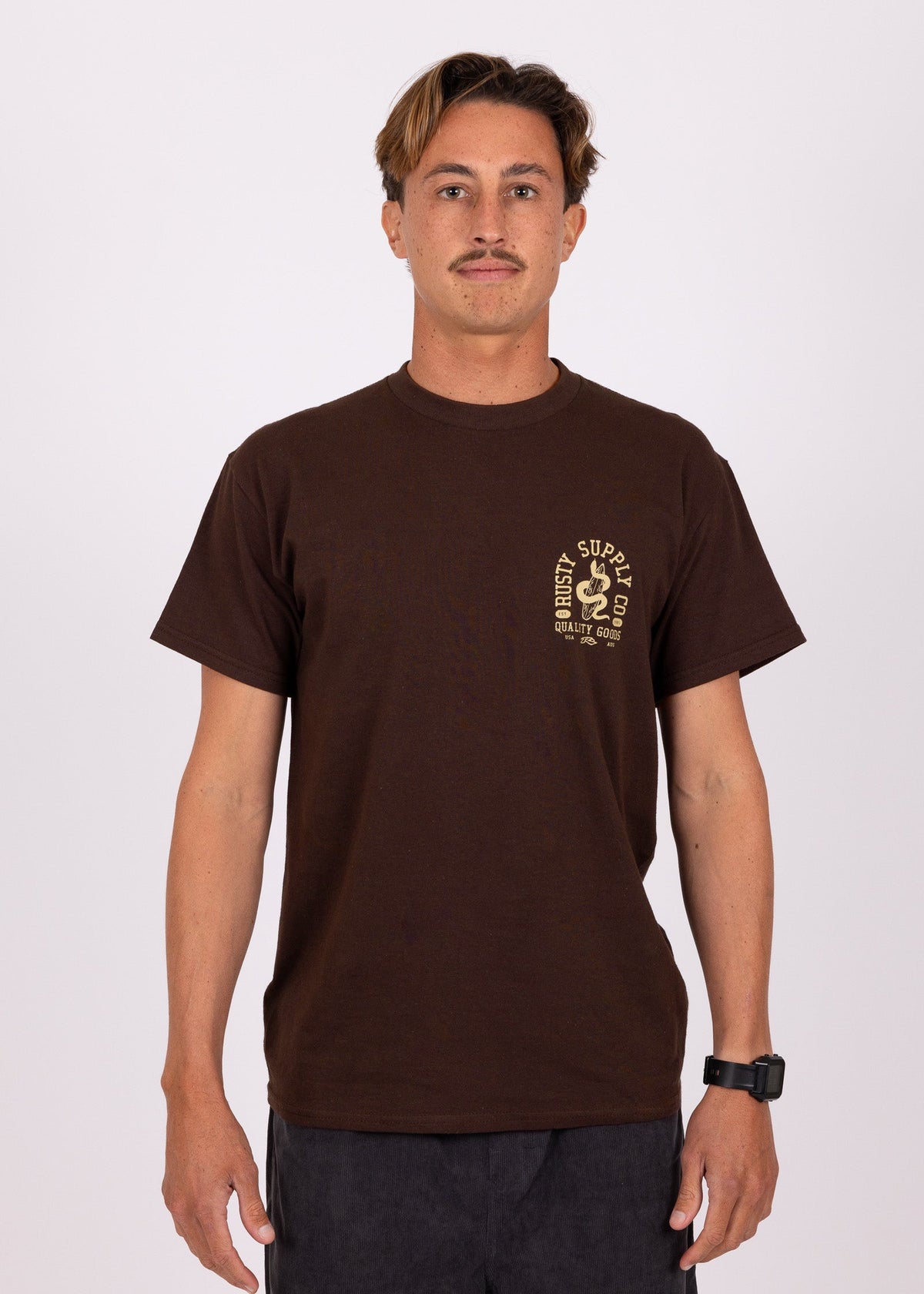 Rusty USA Nesian Ss Tee CHOCOLATE