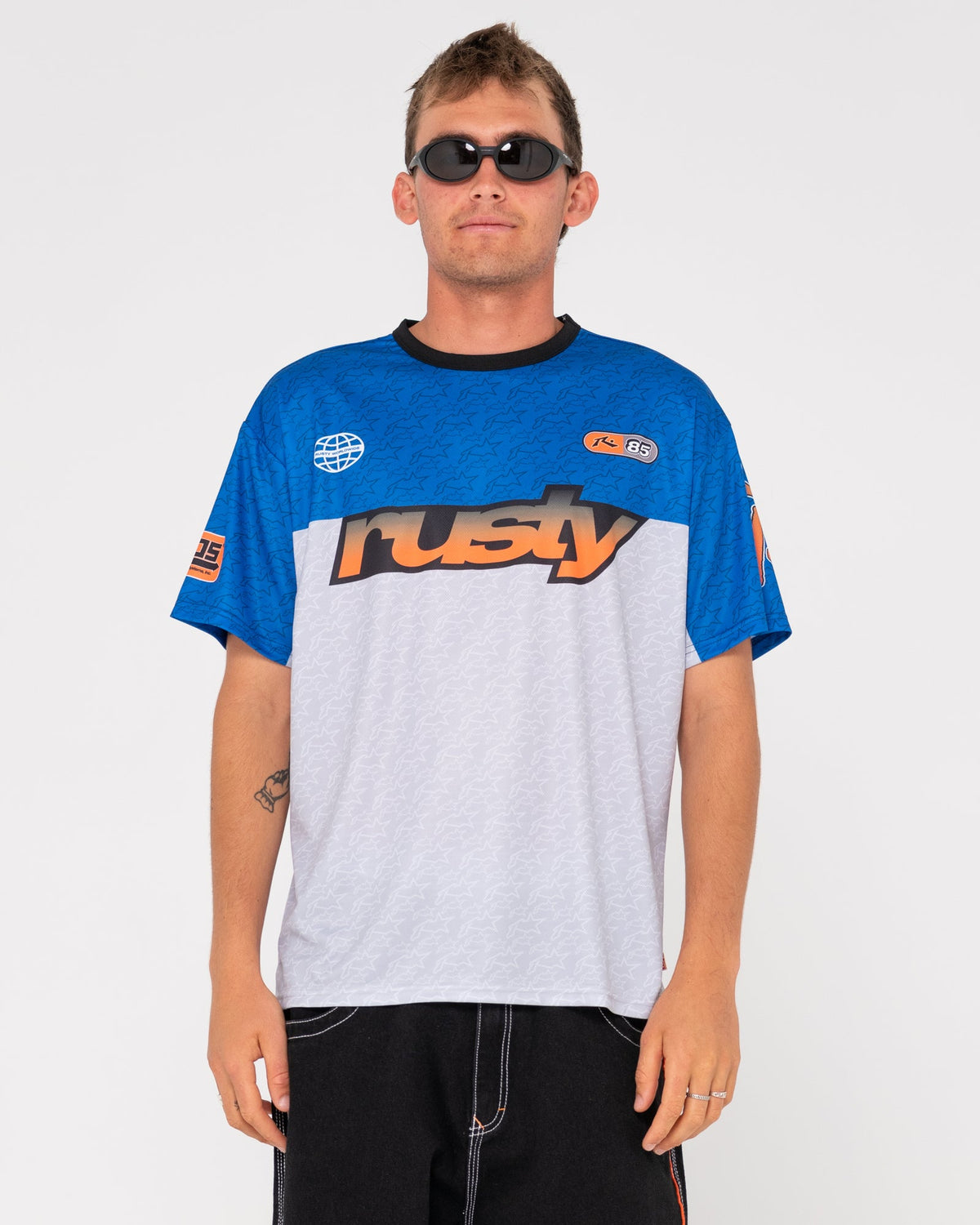 Rusty USA Nine O Clock Nac Short Sleeve Jersey OYSETER GREY