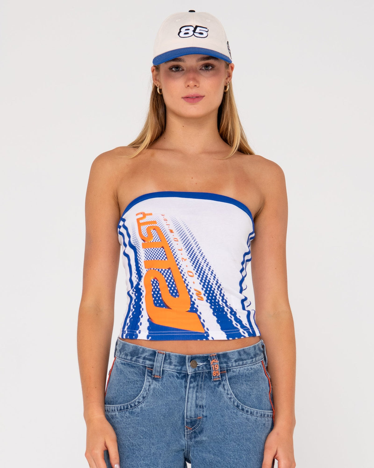 Rusty USA Rally Drag Tube Top WHITE