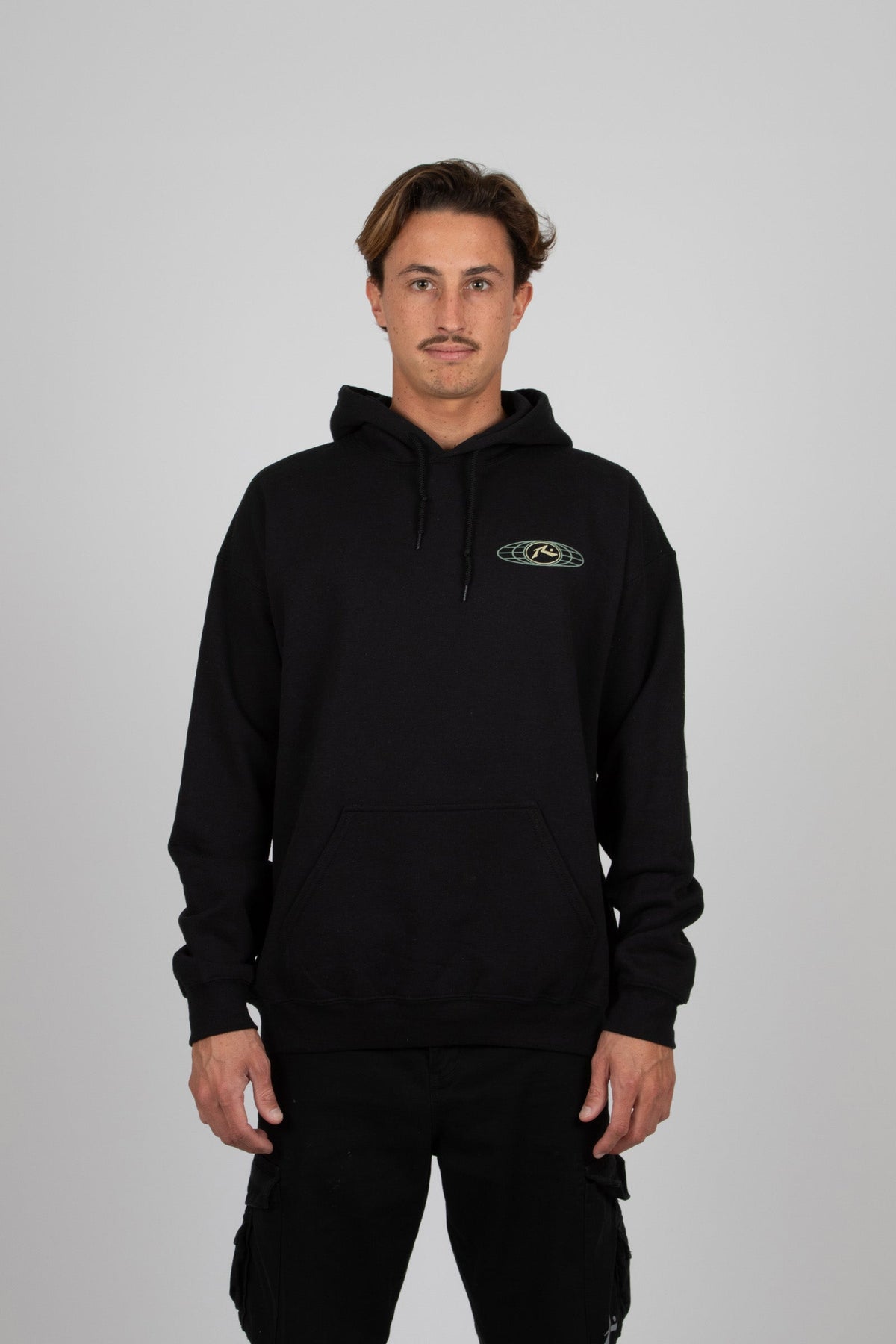 Rusty USA Surf Worldwide Hooded Fleece BLACK