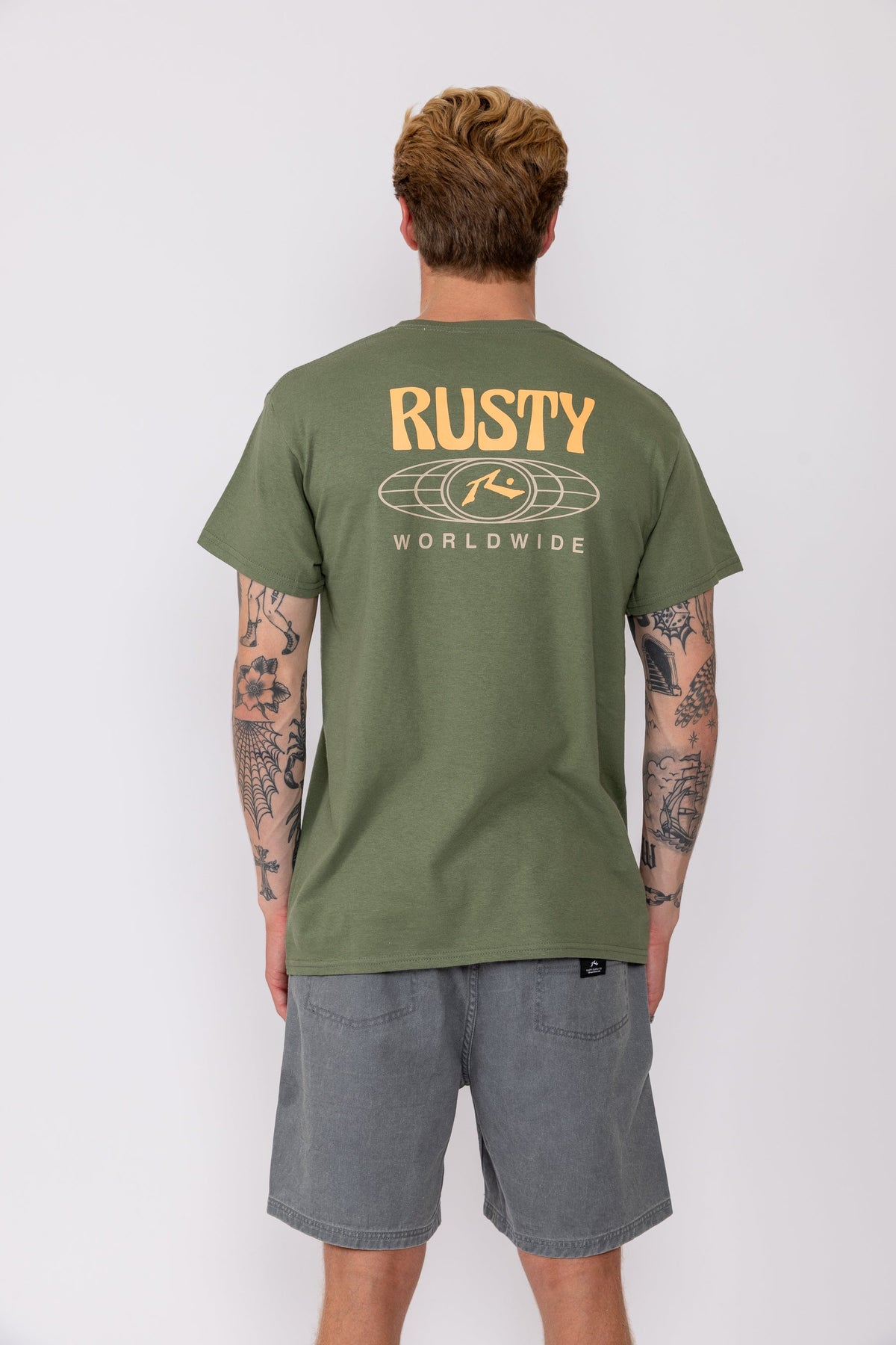 Rusty USA Surf Worldwide Ss Tee OLIVE