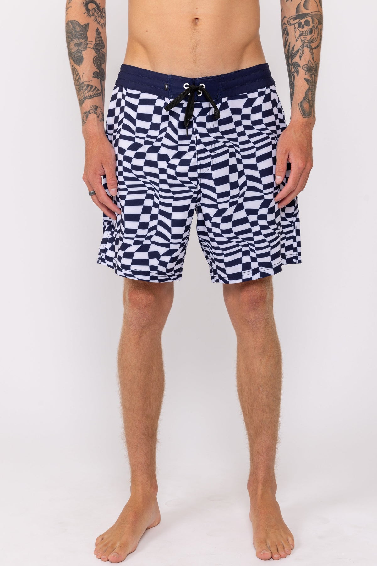 Rusty USA Warpped Check Fixed Boardshort NAVY