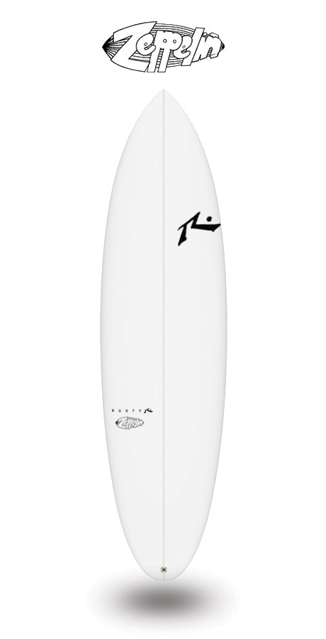 rusty custom Zeppelin surfboard