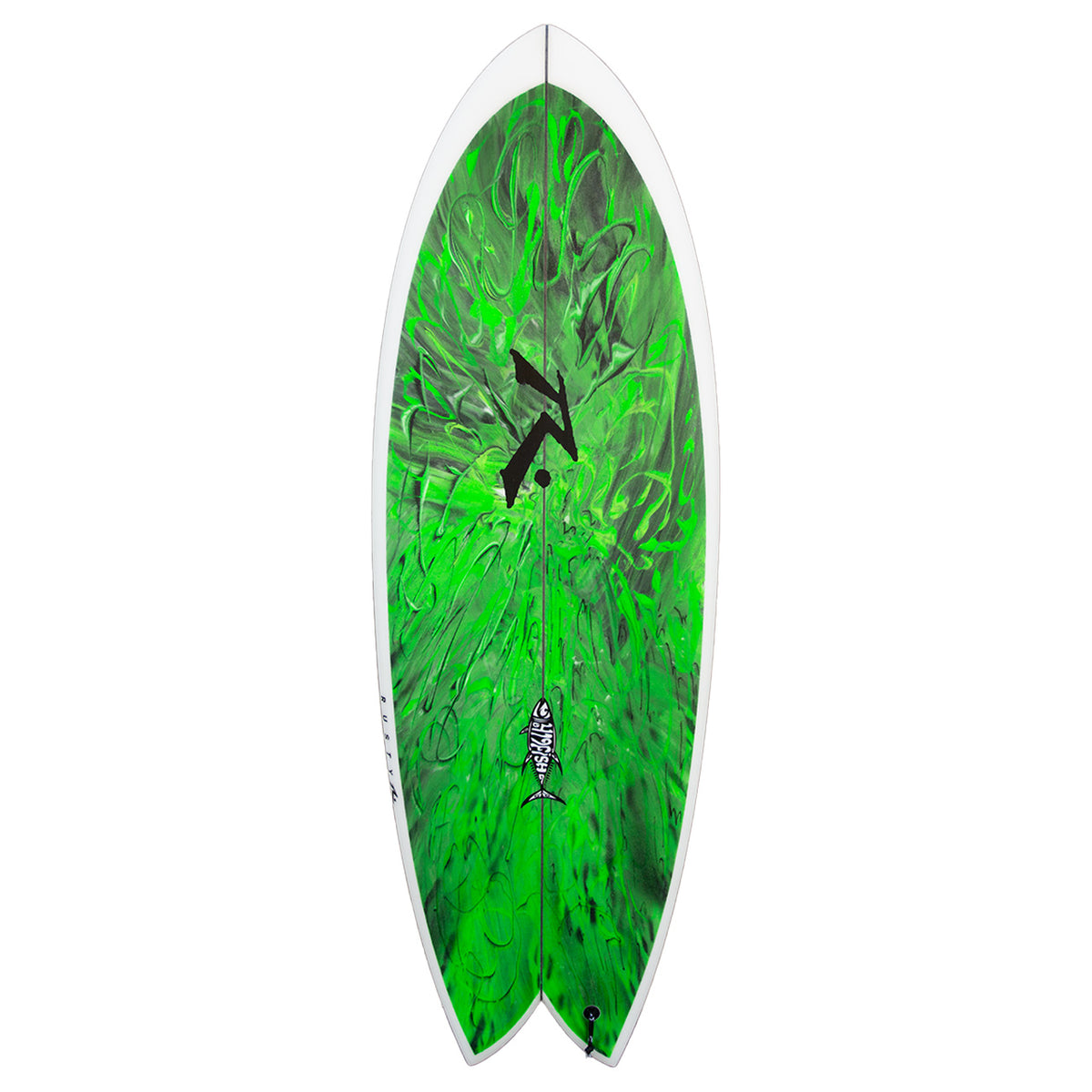 419fish - Alternative - Rusty Surfboards - Top View - Green Swirl