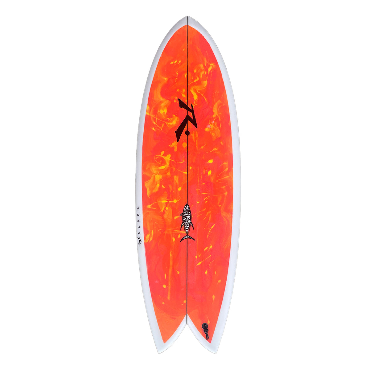 419fish - Alternative - Rusty Surfboards - Top View - Orange Swirl