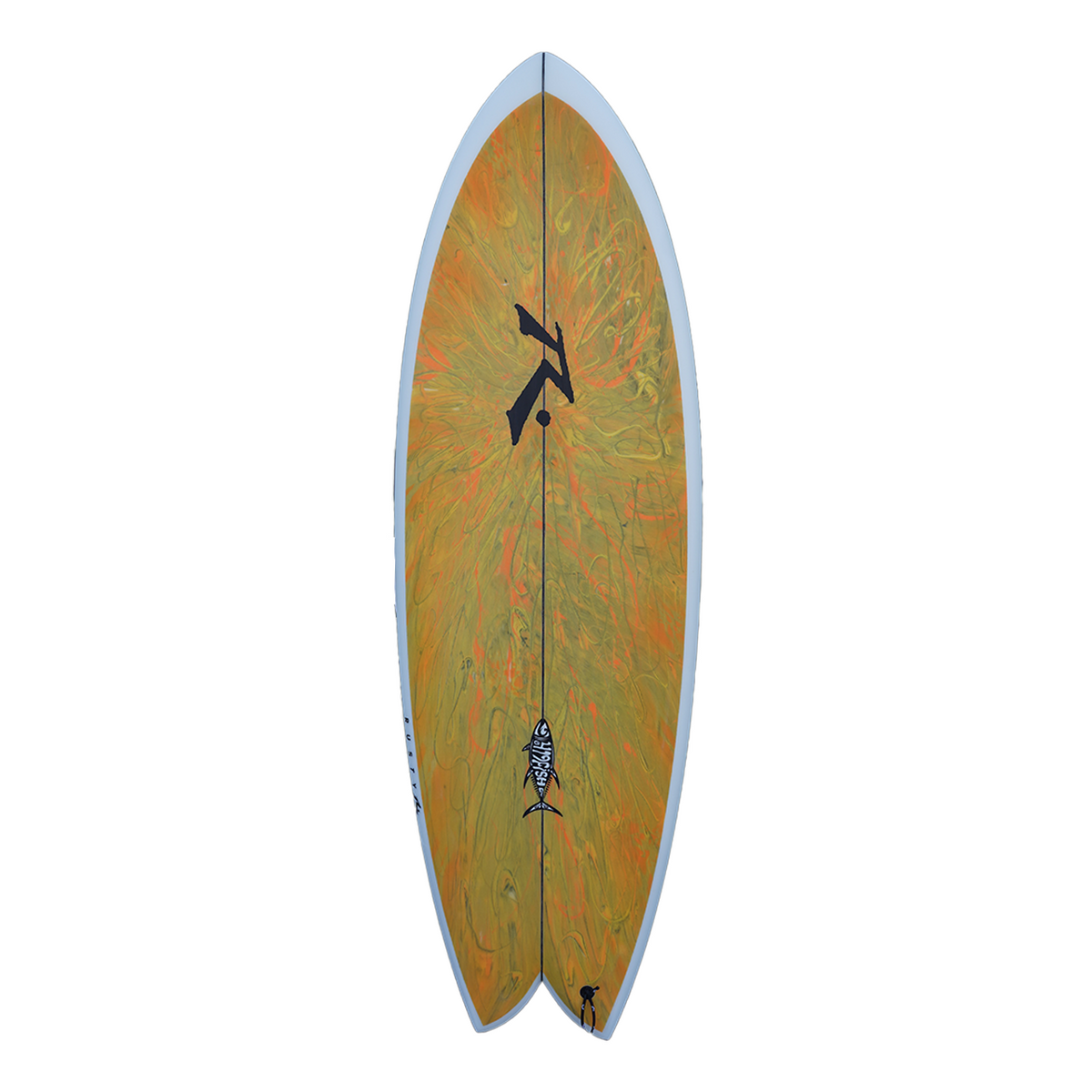 419fish - Alternative - Rusty Surfboards - Top View - Orange Swirl