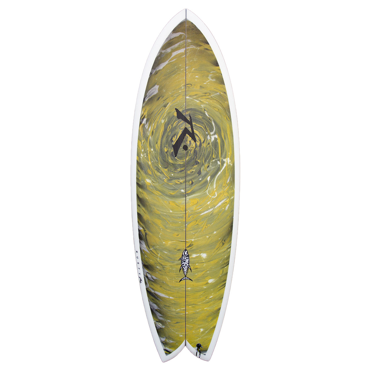 419fish - Alternative - Rusty Surfboards - Top View - Gold Swirl