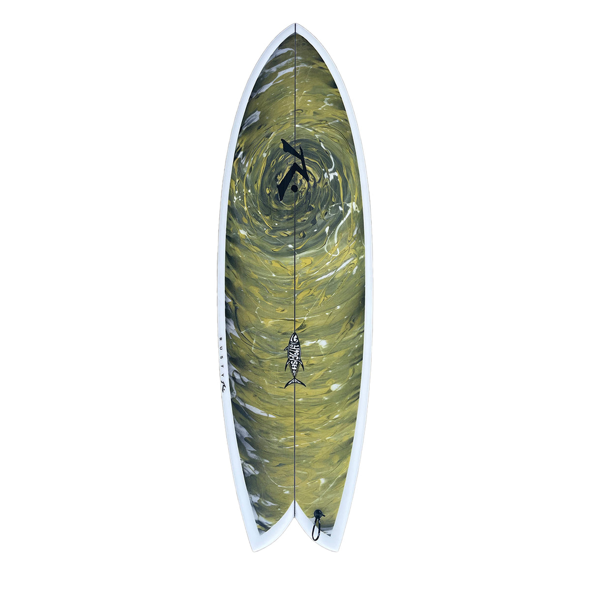 419fish - Alternative - Rusty Surfboards - Top View - Dark Gold Swirl