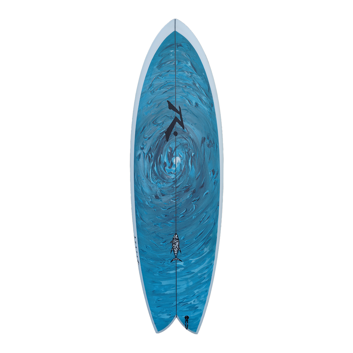 419fish - Alternative - Rusty Surfboards - Top View - Blue Swirl