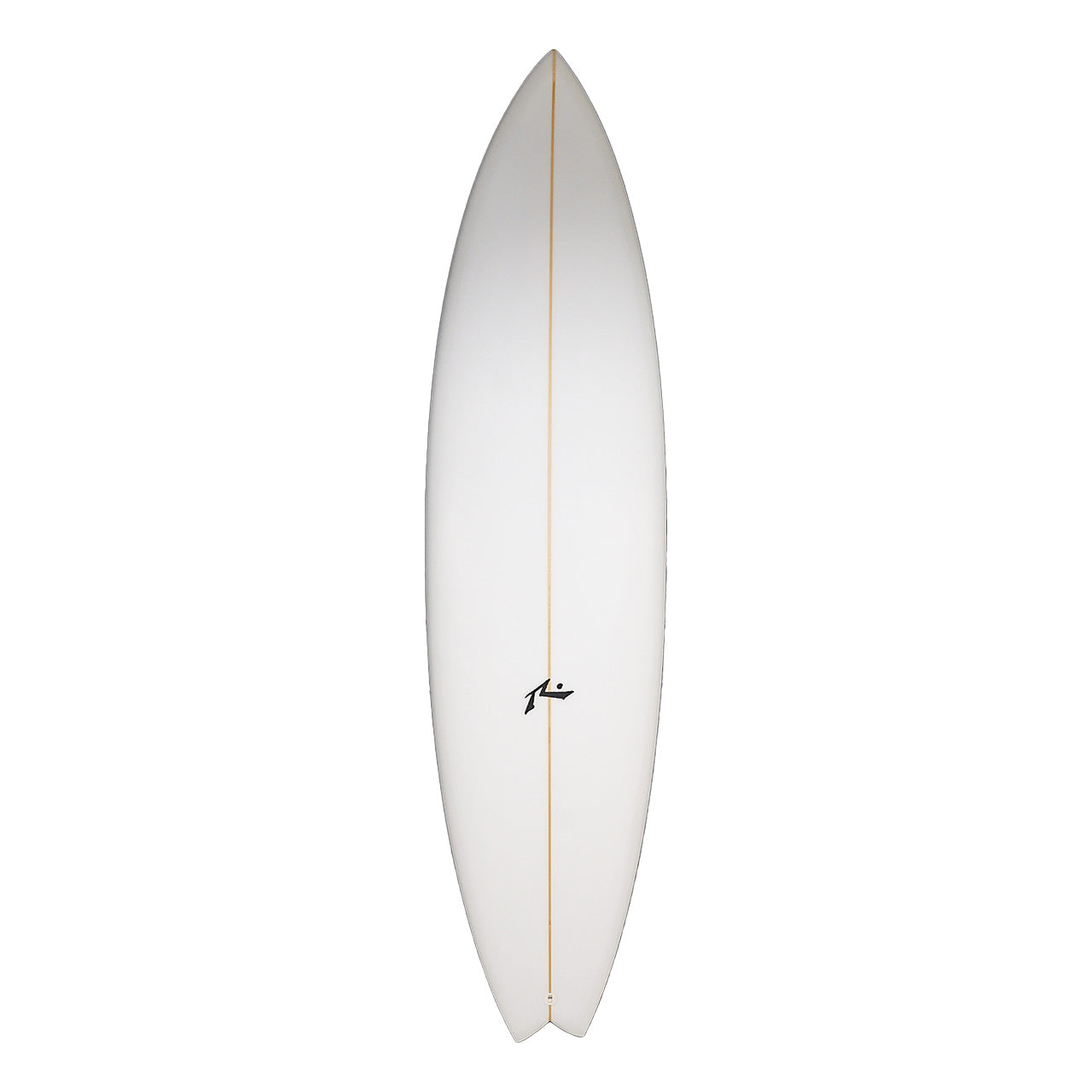 Rick Hamon custom with 5 fins and swallow tail - Deck View - Rusty Surfboards