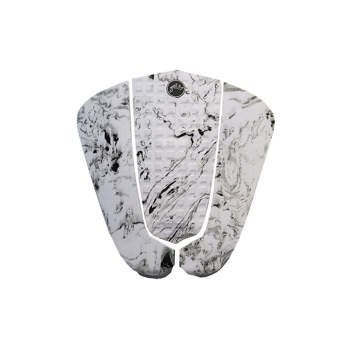 Round Tail Traction Pad - Black and White Swirl - Rusty Surfboards