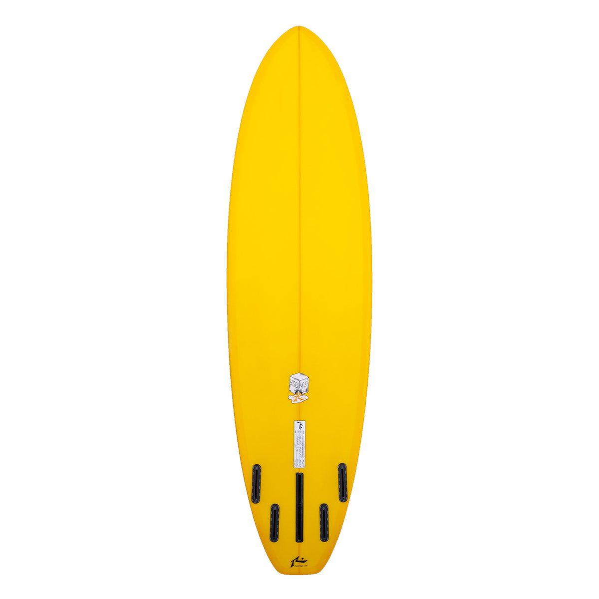 Egg Not - Made To Order  - Mid Length - Yellow - Bottom View - Rusty Surfboards