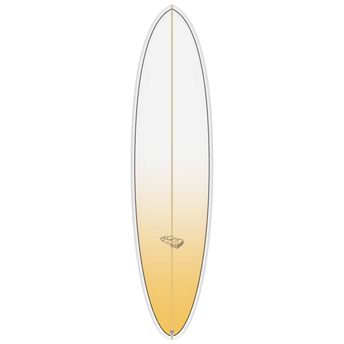 Lowrider - Mid Length - Rusty Surfboards - Top View - Mustard