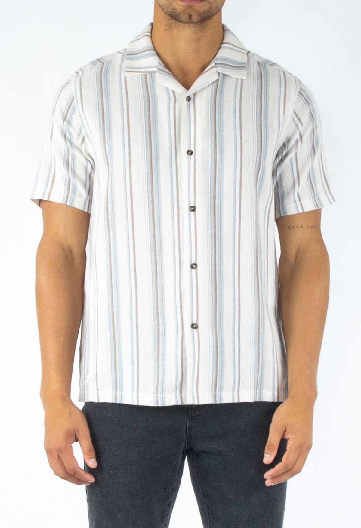 Rusty USA Chapman Short Sleeve Shirt Blue Stripe BLUE STRIPE