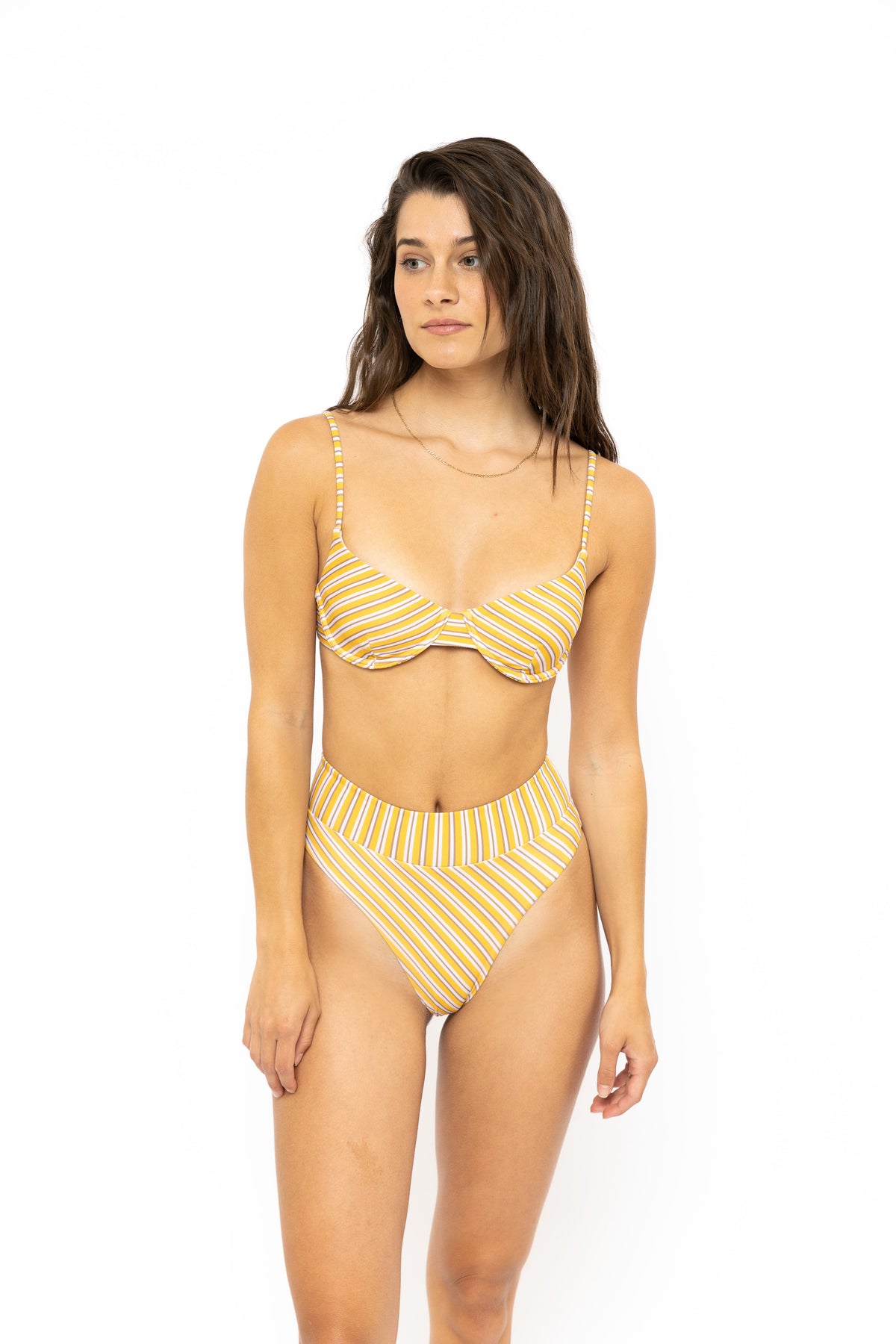 Rusty USA May Hi-Waist Cheeky Bikini Pant Motel Stripe MOTEL STRIPE