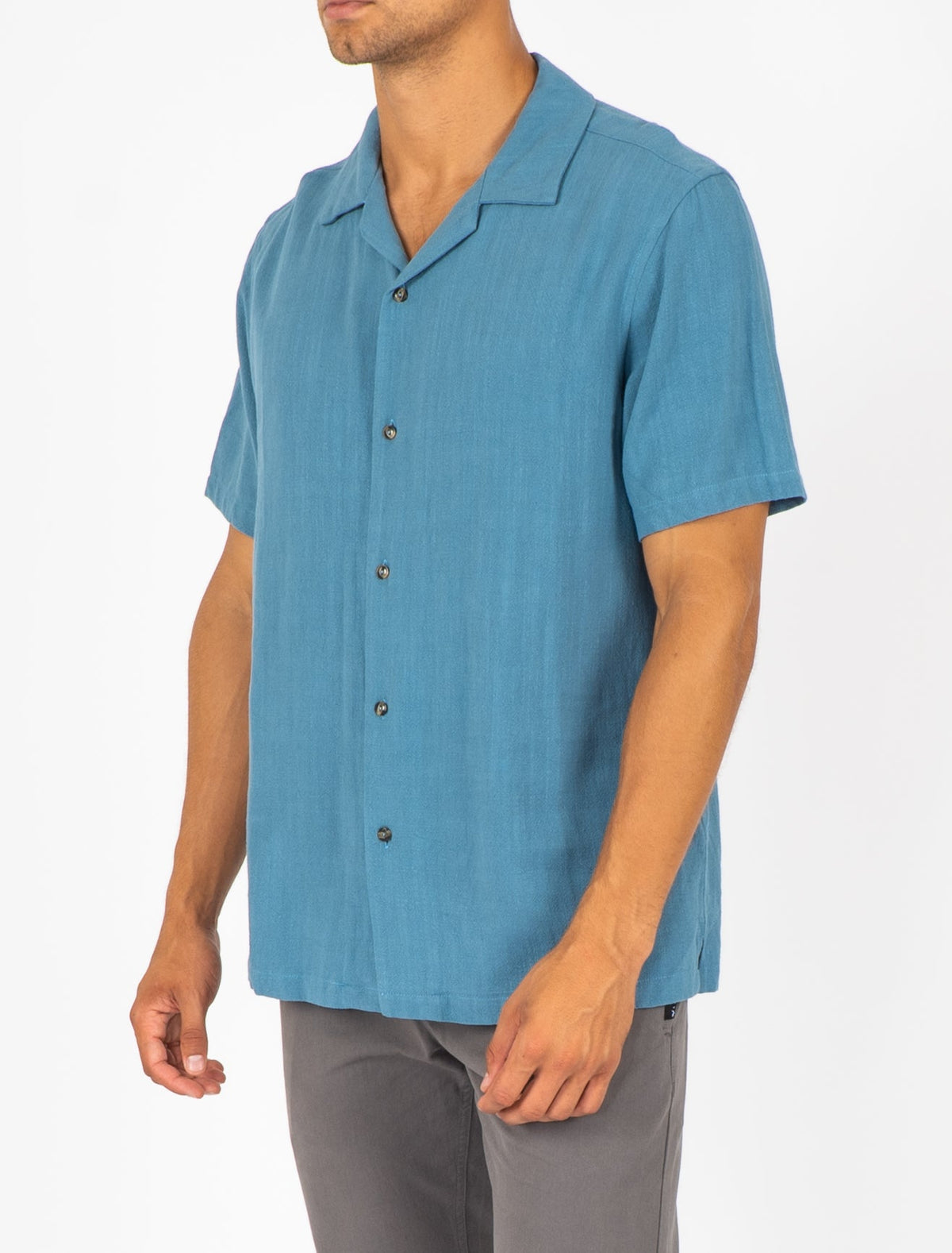 Rusty USA Rehash Short Sleeve Shirt - Denim Blue DENIM BLUE